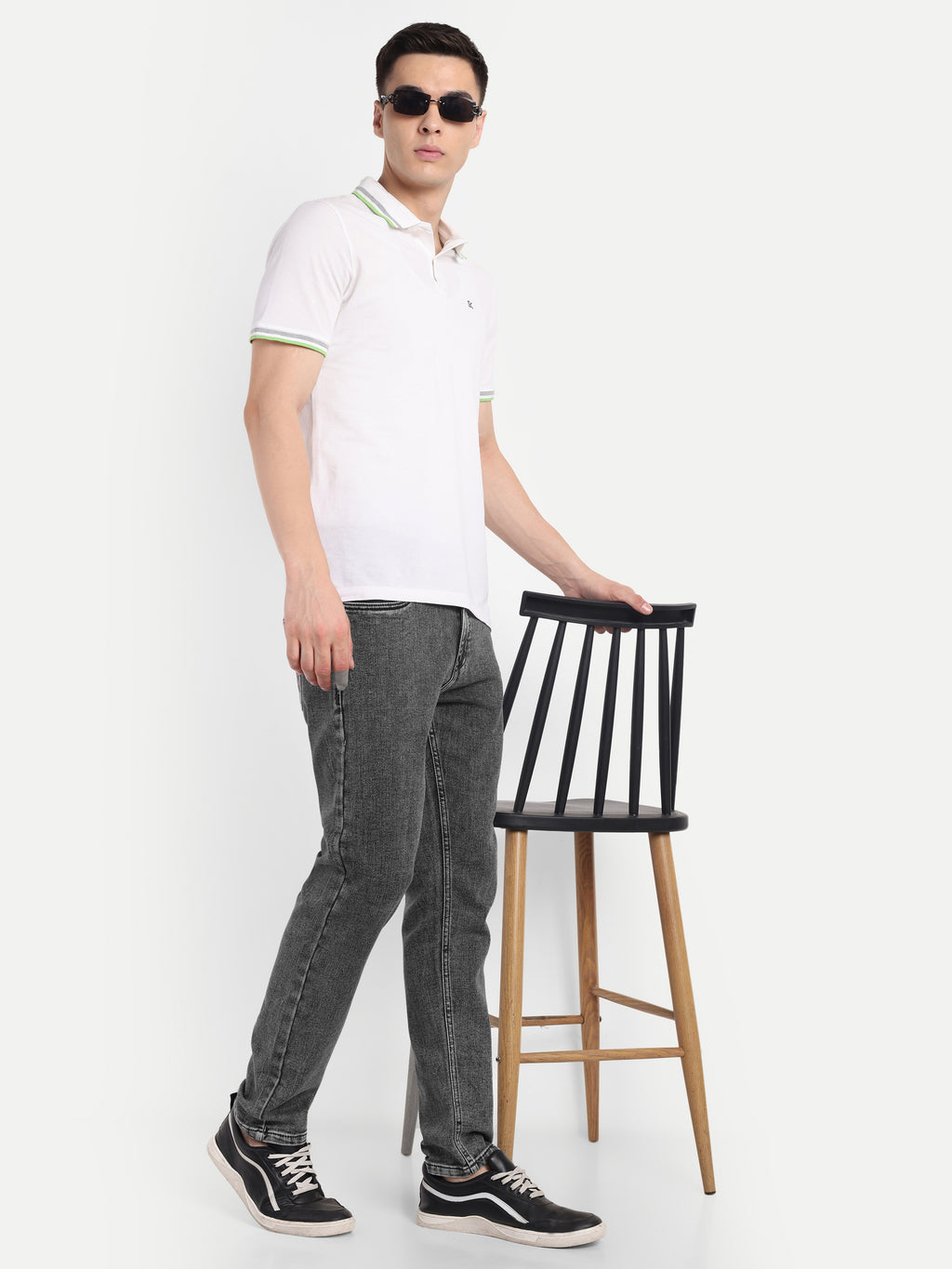 Charcoal Black Men's  Stretchable  Pant