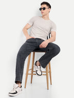 CJ-55690-2-28 || Ash Black Men's Pant Stretchable, mid rise, clean look, 5 pockets, regular length, straight fit