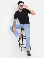 Sky Blue Bell Bottom jeans for men