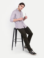 CHEMISTREE Men's Cotton Chinos Pants | 100% Safe Dye | Slim Fit Casual & Office Wear Trousers Bottle Green