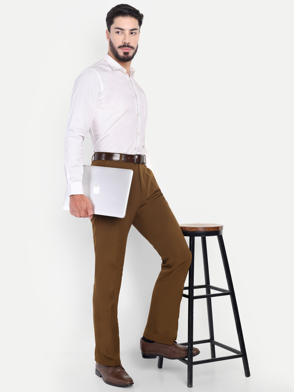 Earth Brown Men's Formal Bootcut trousers | Office Wear & Party Wear