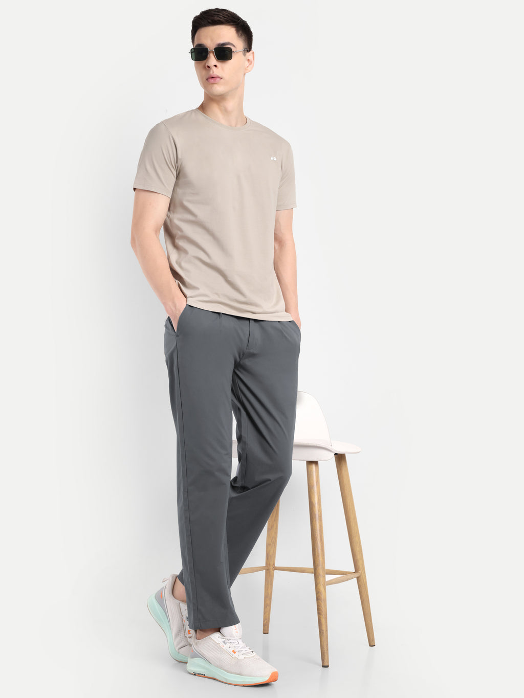 Dark Grey  Men's  Stretchable Pants