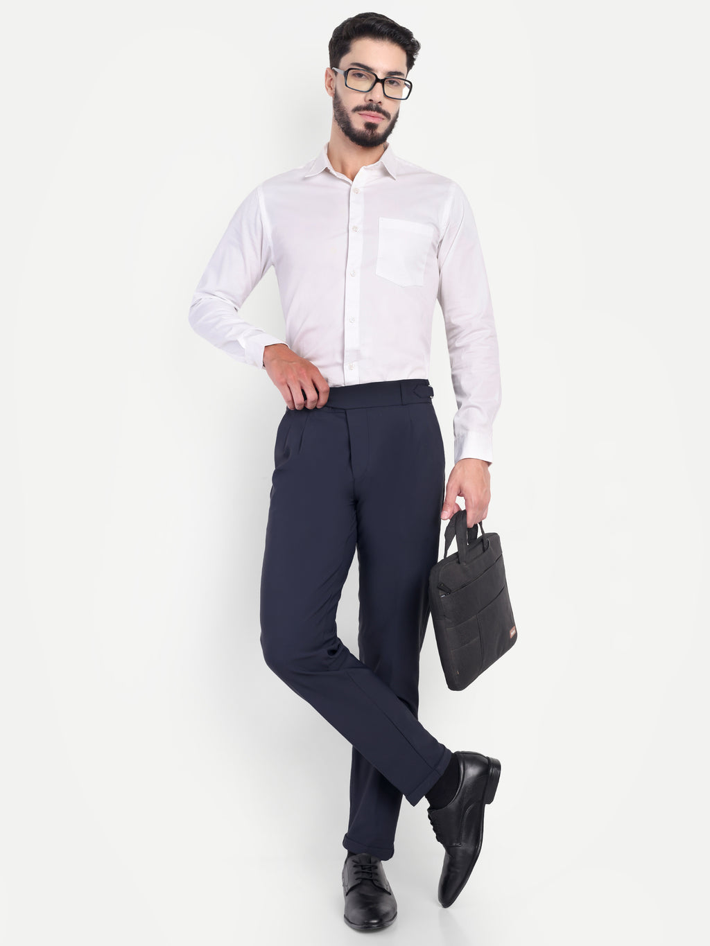 Navy Blue Gurkha style trousers for men | Office & Formal Wear | Korean Style