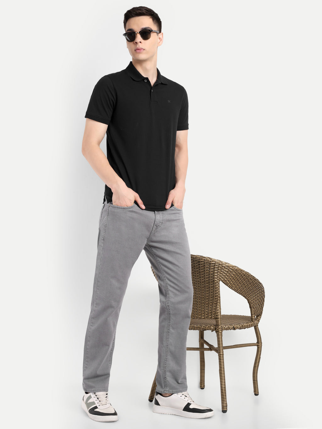 Charcoal Grey Sulphur jeans for men | Regular Fit