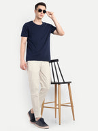 Cream Men's  Stretchable Pant