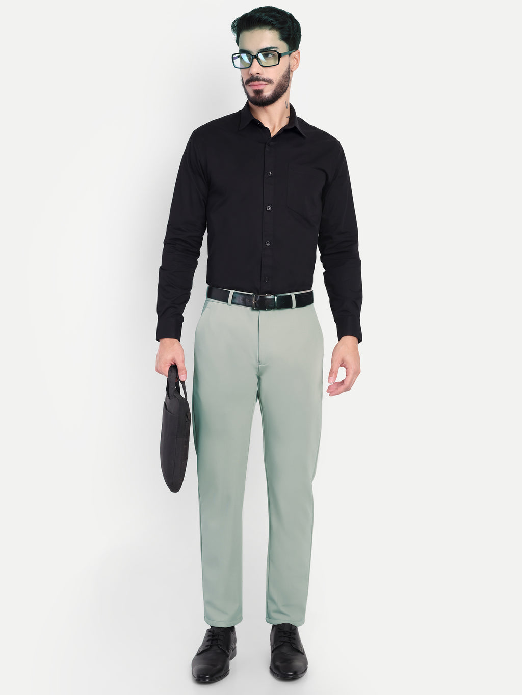 Pastel Green Men's 4-way trousers | party wear & Office Wear