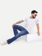 Men's  Deep Blue  Bell Bottom  jeans