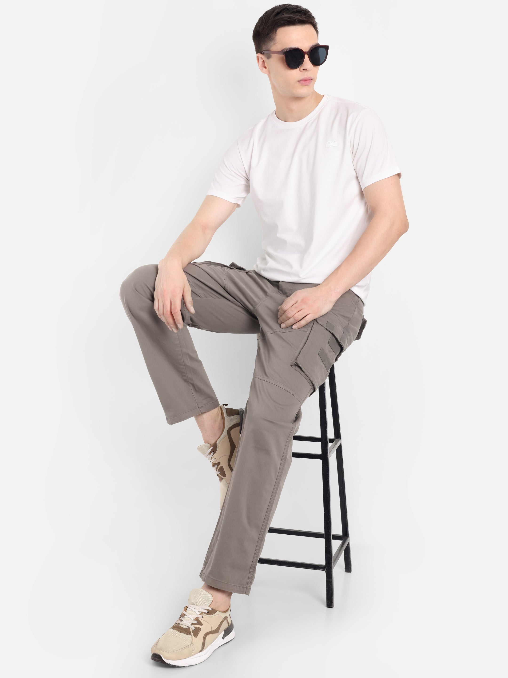 Beige Men's  straight fit cargo