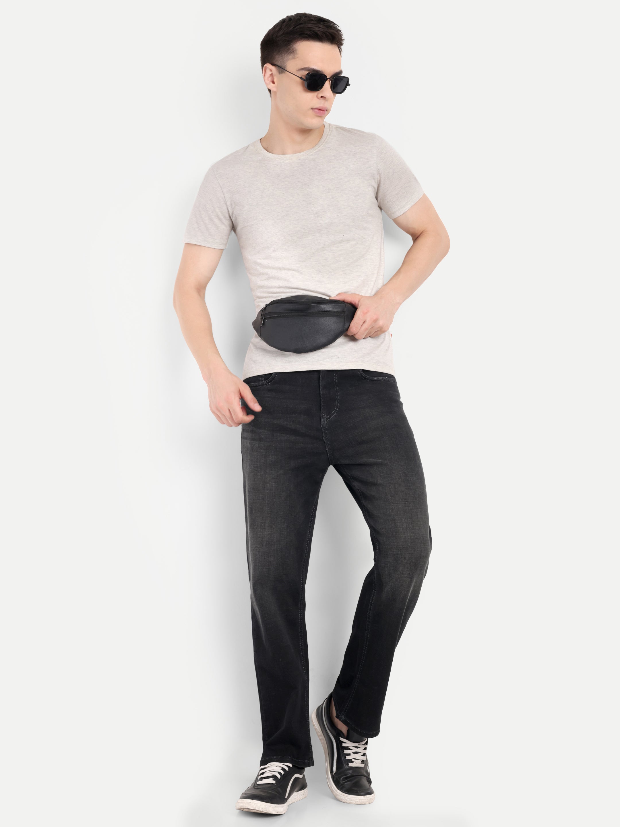 Vintage Black Men's  Stretchable  Pant