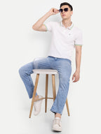 Sky Blue Men's  Stretchable  Pant