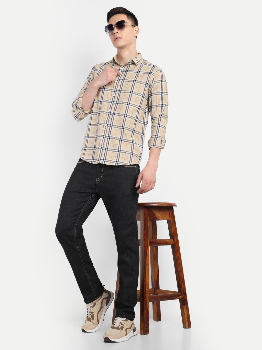 Black  Men's  Stretchable Pant