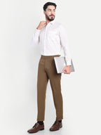 Earth Brown Men's Gurkha trousers| Office & Party Wear | Carrot Fit