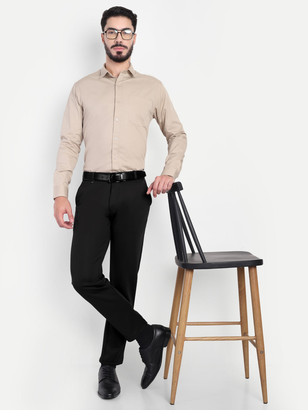 Men’s Black 4-way Trousers | Office and Party Wear