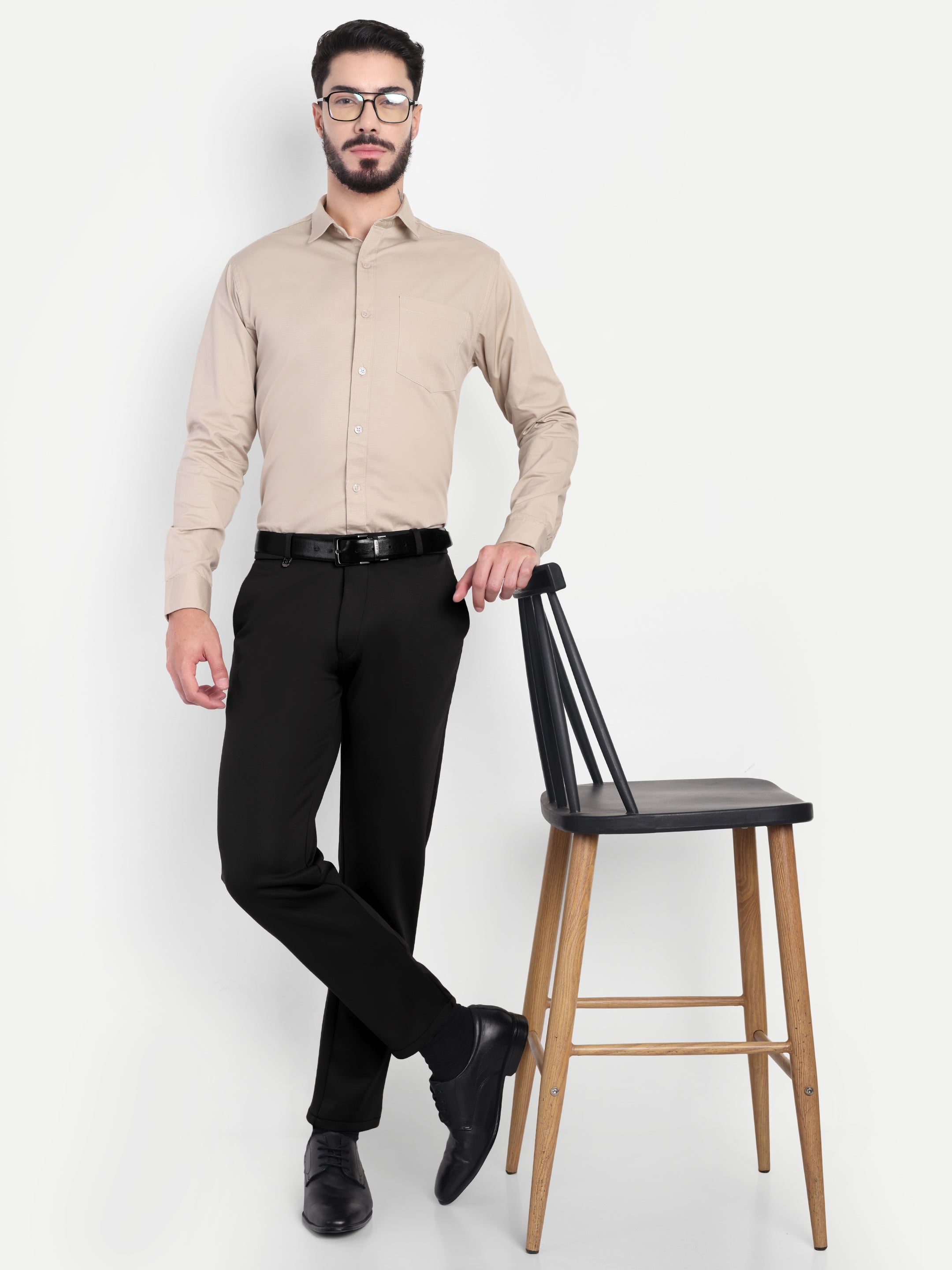 Men’s Black 4-way Trousers | Office and Party Wear