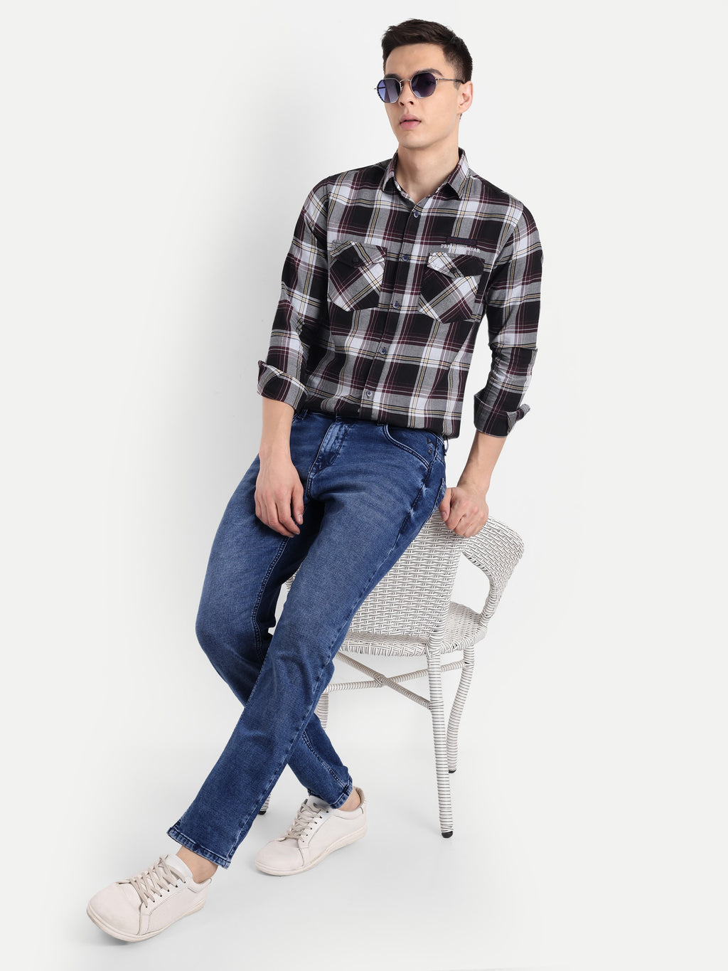 Vintage Blue Men's Pant Stretchable