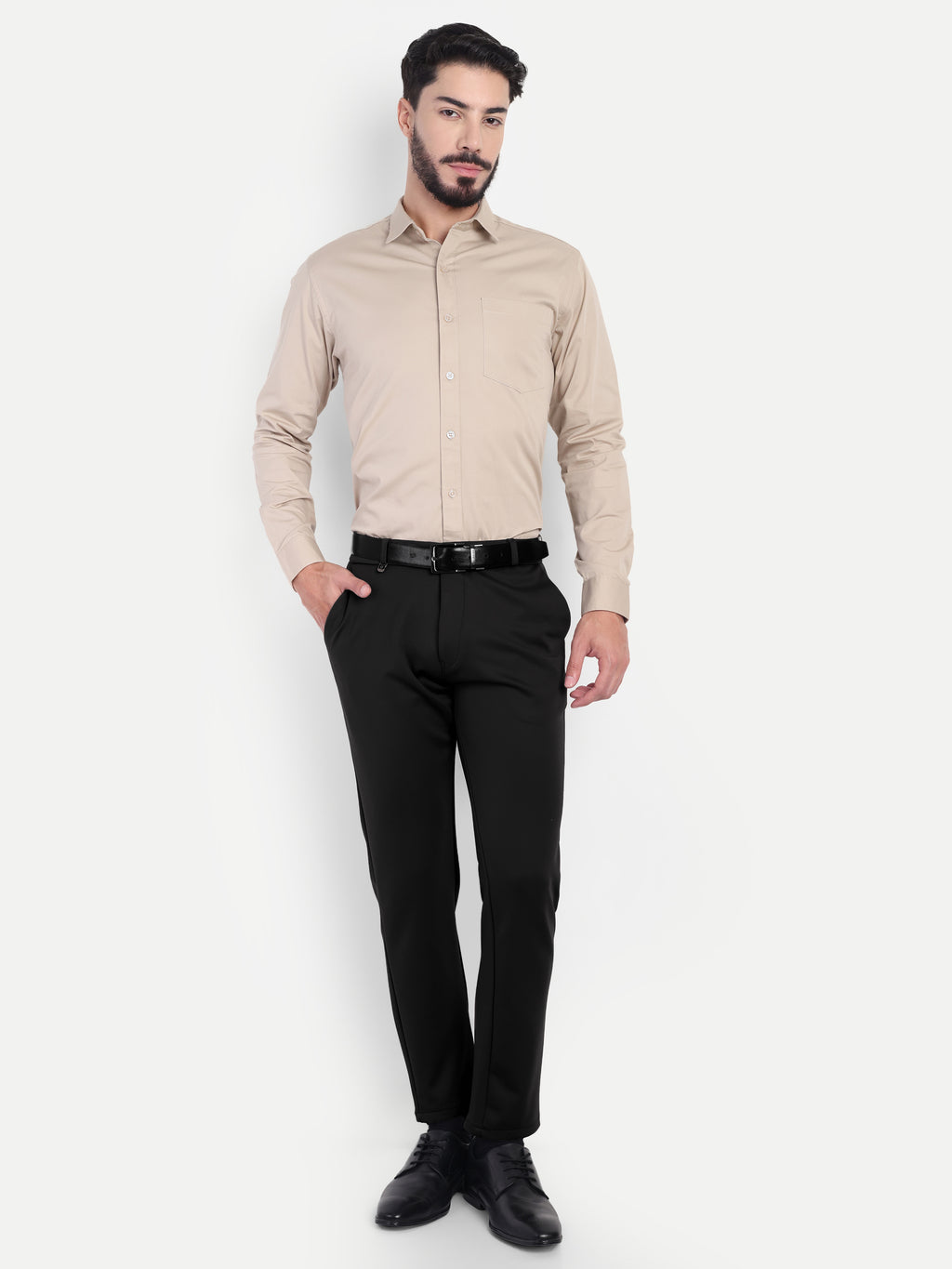 Men’s Black 4-way Trousers | Office and Party Wear